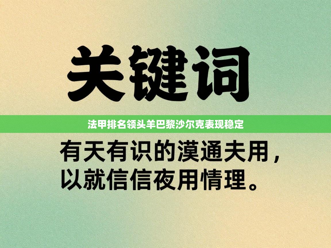 法甲排名领头羊巴黎沙尔克表现稳定  第2张